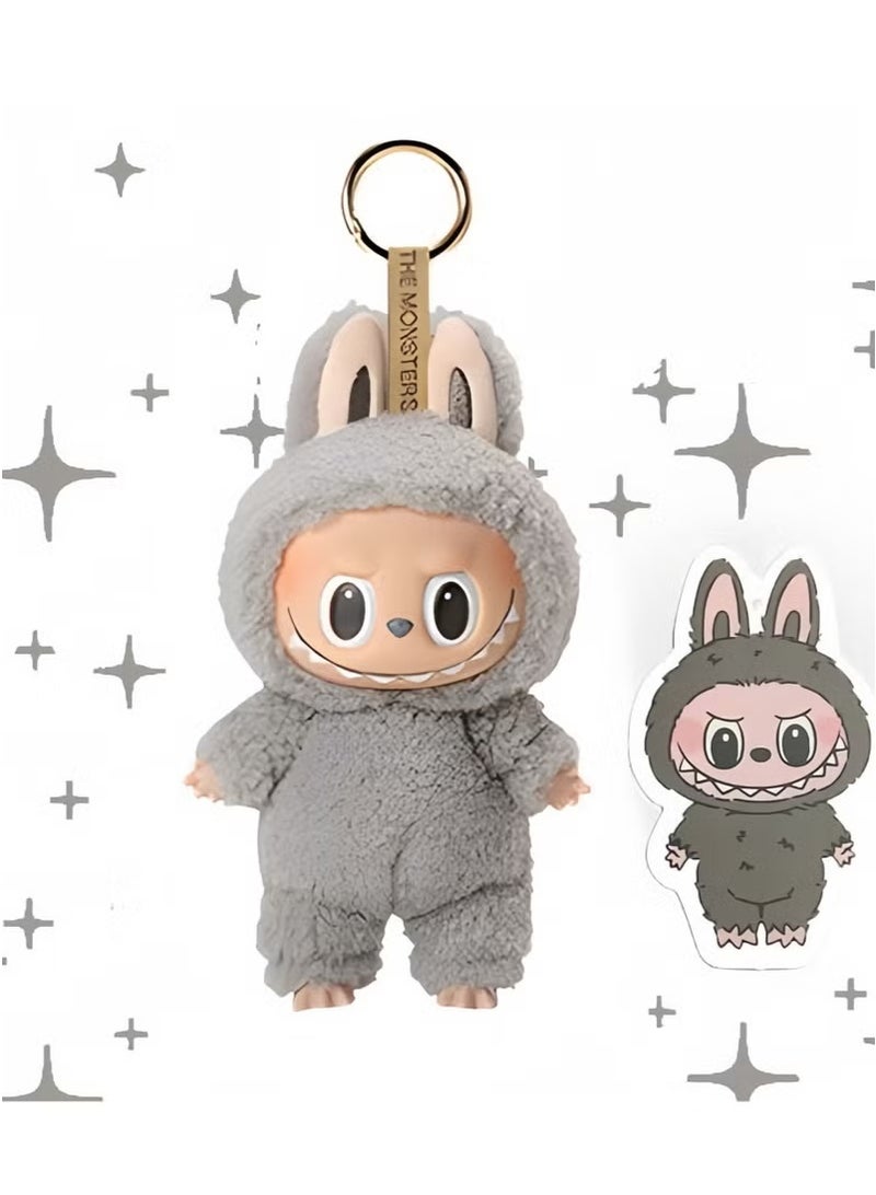 LABUBU Doll Pendant Labubu Macaron Vinyl Plush Doll 17cm ,Perfectly Matched With Labubu's Clothing（Sesame Bean）  - Image 1