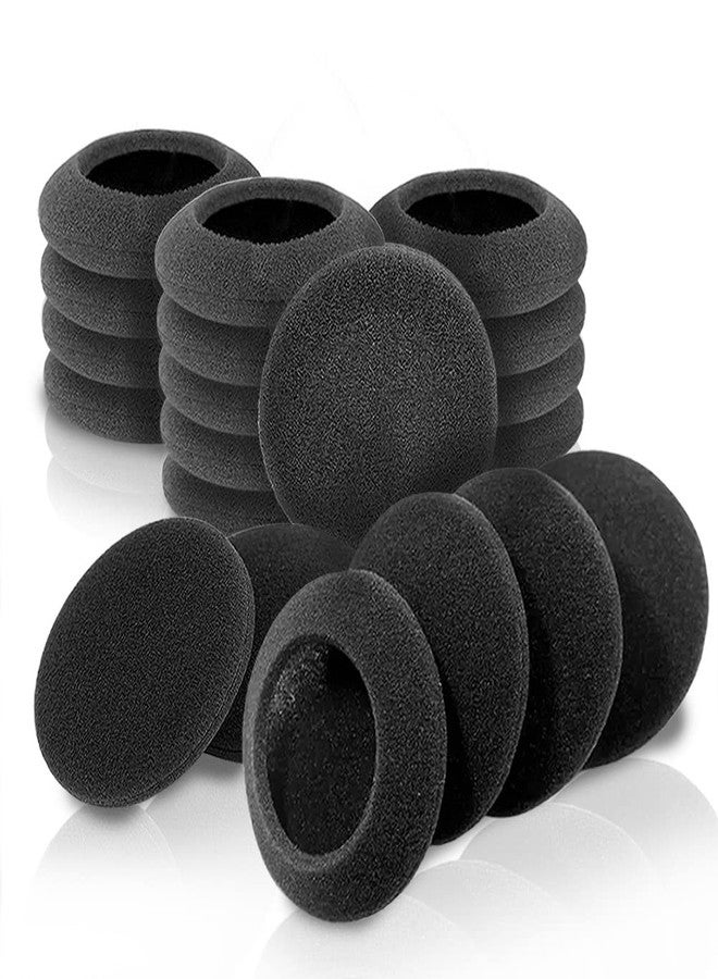 Blacell 10 Pairs 60mm/2.4" Replacement Foam Ear Pud Earpads Sponge Cushion Covers for Logitech H600, H330, H340,Sony MDR-G45LP,Jensen JHH110 /FreeTalk 5091,Aiwa HP-CN5 /Labtec Axis 502 headset Black (BLACK) - Image 1