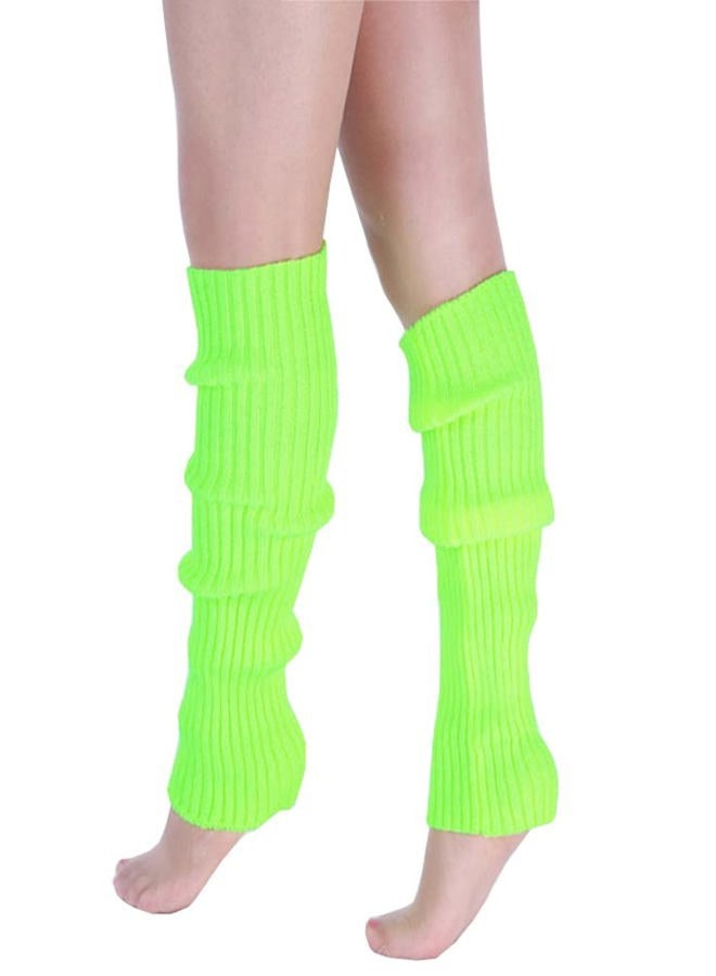 Chung Women Juniors Knitted Leg Warmers 16" Neon Party Dance Sports Fitness Halloween Accessory Pack of 1/2/3, 1 Pair--fluorescent Green, Length ---16 inch - Image 1