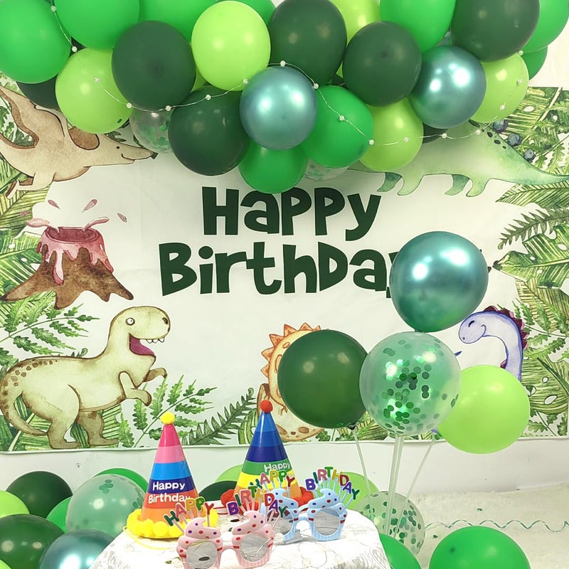 Qmraercu Green Balloons, 50pcs 12 Inch Different Shades Dark Green Balloons Green Latex Party Balloons for Party Decorations Patrick's Day Jungle Forest Themed Decorati - Image 4