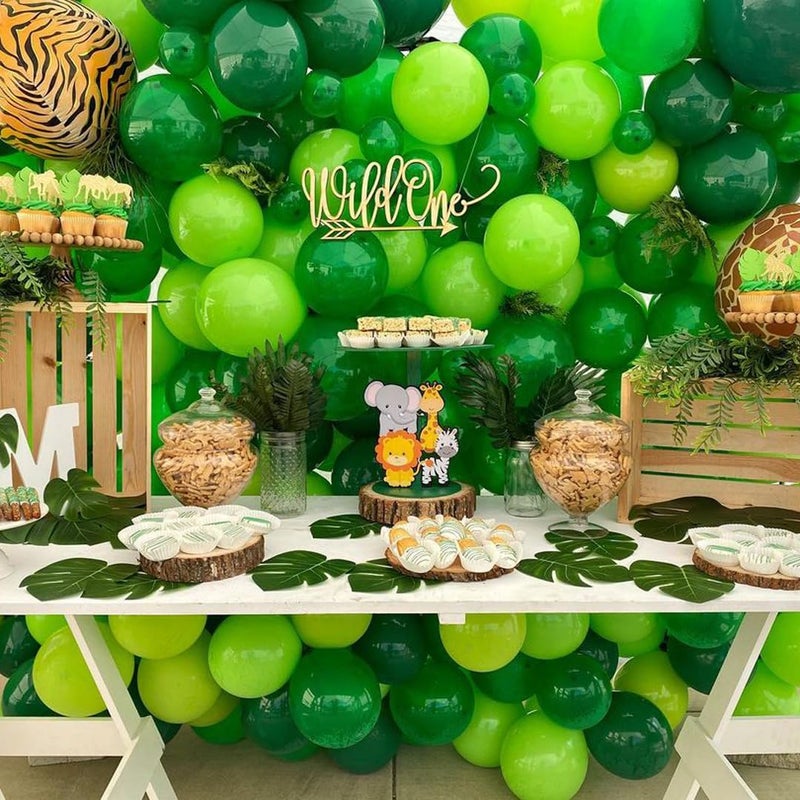 Qmraercu Green Balloons, 50pcs 12 Inch Different Shades Dark Green Balloons Green Latex Party Balloons for Party Decorations Patrick's Day Jungle Forest Themed Decorati - Image 3