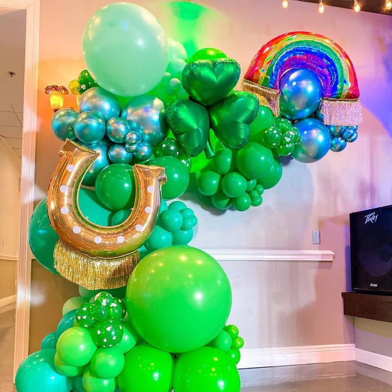 Qmraercu Green Balloons, 50pcs 12 Inch Different Shades Dark Green Balloons Green Latex Party Balloons for Party Decorations Patrick's Day Jungle Forest Themed Decorati - Image 5