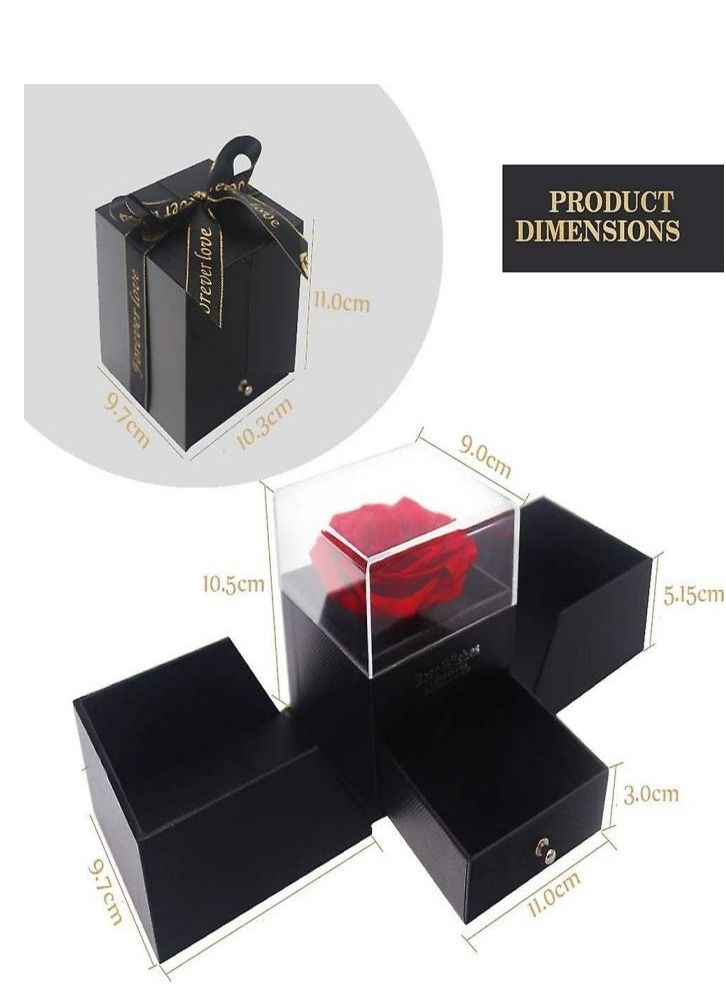 🌹 وردة خالدة يدوية في علبة مجوهرات – هدية عيد الأم، عيد الميلاد، الذكرى السنوية، مفاجأة رومانسية، لا تذبل - Image 4