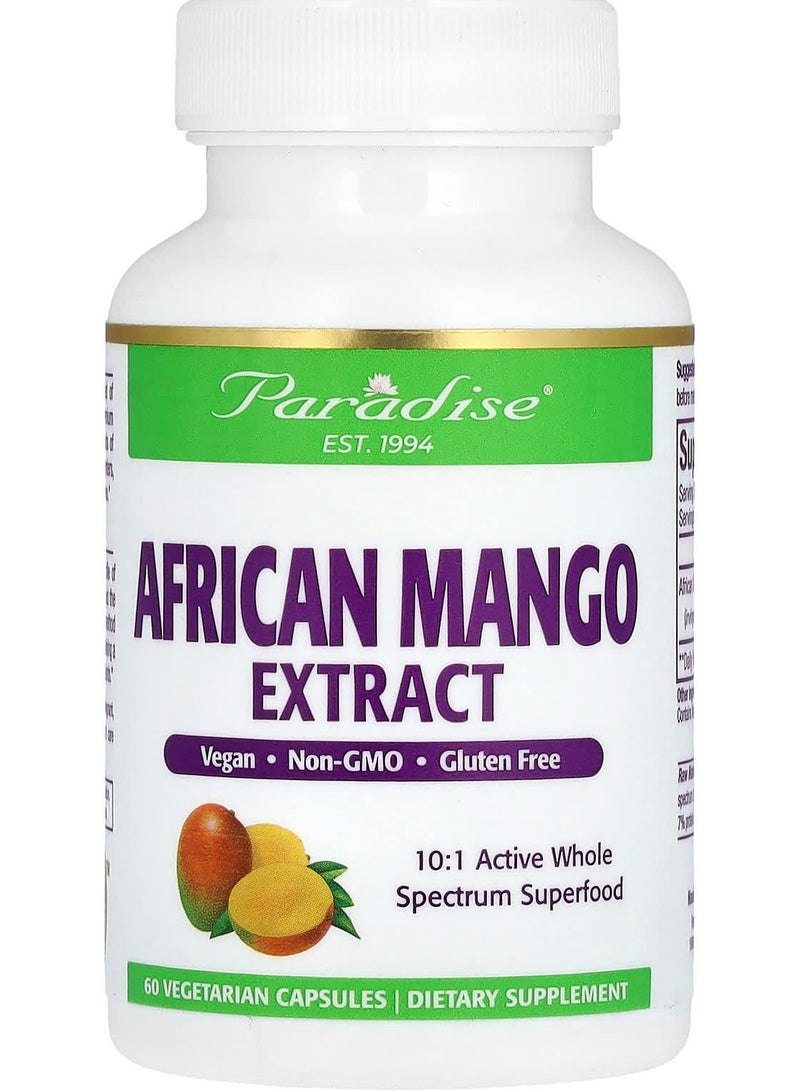 Paradise Herbs مستخلص مانجو أفريقي، 60 كبسولة نباتية