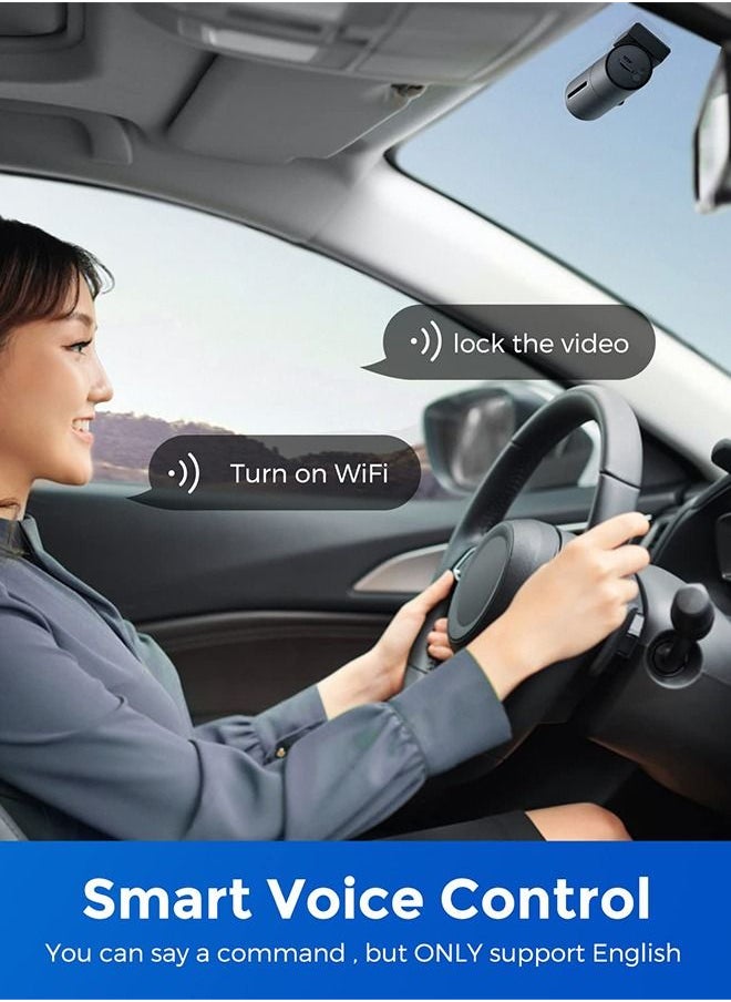 أزدوم - كاميرا داش - 4K أمامية وخلفية بدقة 1080 بكسل - مدمجة بشبكة WiFi و GPS والتحكم الصوتي - كاميرا سيارة مع رؤية ليلية وشاشة لركن السيارة - Image 1