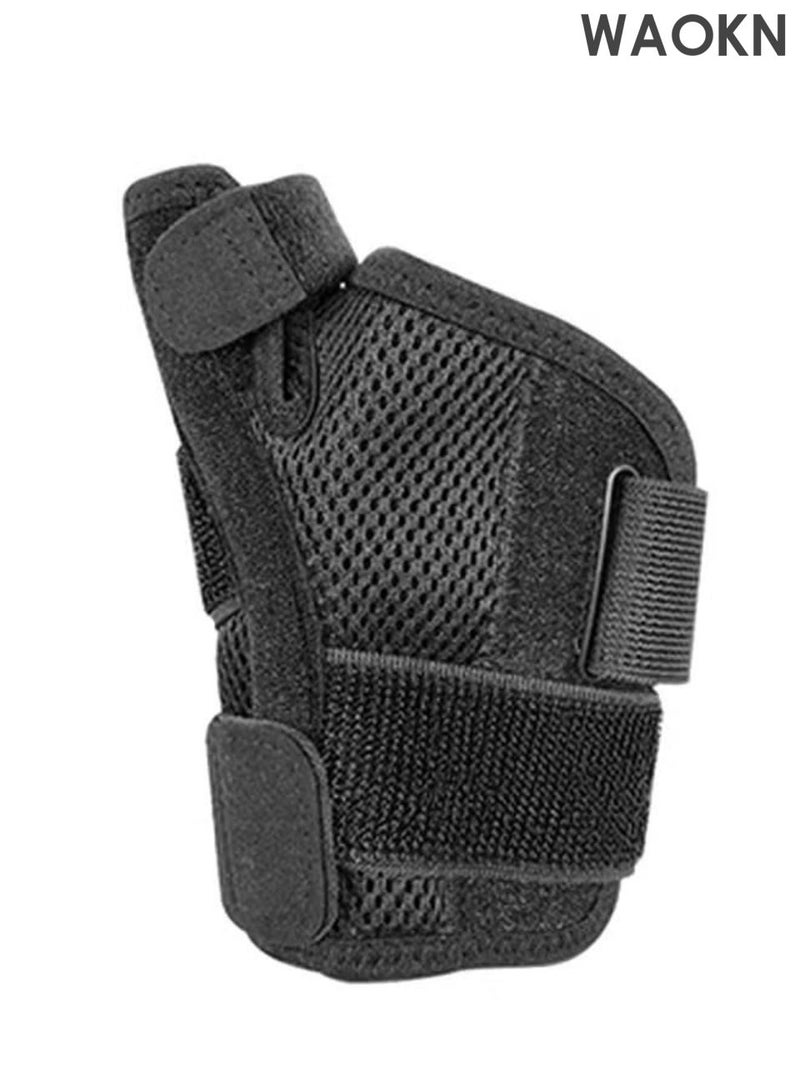 WAOKN Thumb Arthritis Brace Wrist Strap, Breathable Thumb Splint Brace Right Left Hand, Joint Thumb Splint for Pain Relief Arthritis Tendonitis Sprains Strains,Protective wrist protection, breathable strap gloves,Black. - Image 2