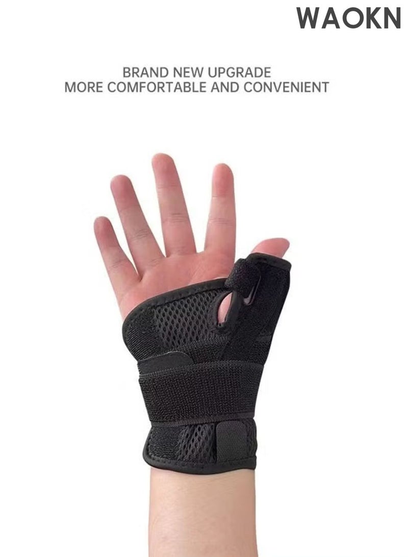 WAOKN Thumb Arthritis Brace Wrist Strap, Breathable Thumb Splint Brace Right Left Hand, Joint Thumb Splint for Pain Relief Arthritis Tendonitis Sprains Strains,Protective wrist protection, breathable strap gloves,Black. - Image 4