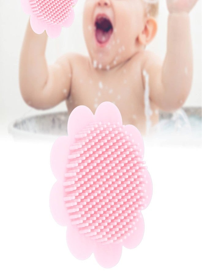 FASJ Baby Head Scrubber, Baby Shampoo Brush Soft Silicone Exfoliator Brush with Ergonomic Handle for Bath(pink) - Image 2