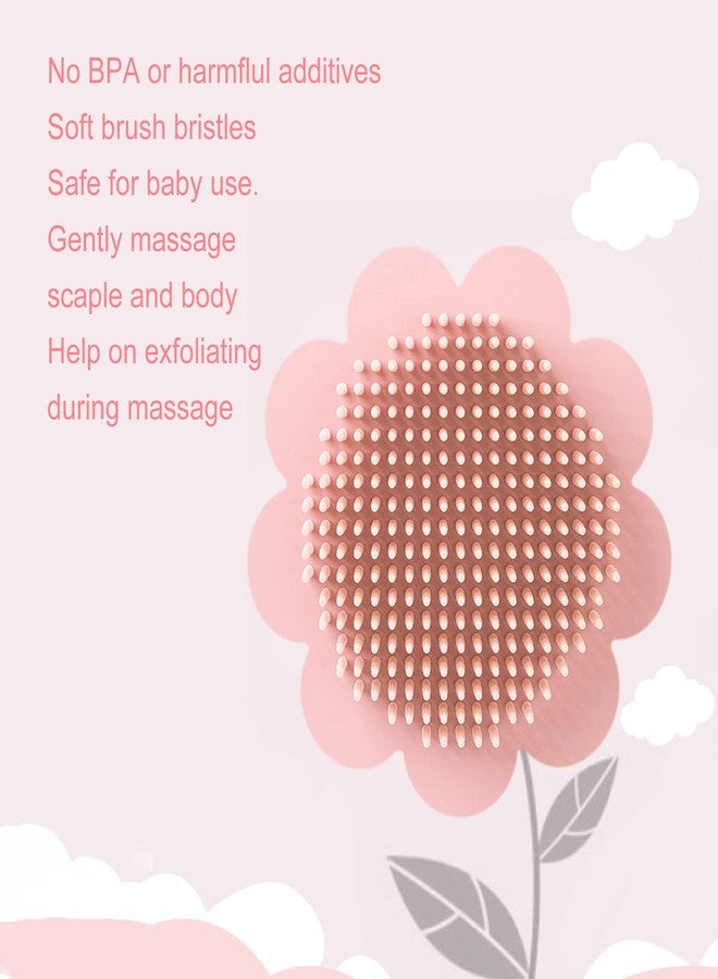 FASJ Baby Head Scrubber, Baby Shampoo Brush Soft Silicone Exfoliator Brush with Ergonomic Handle for Bath(pink) - Image 4