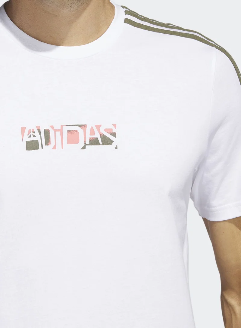 adidas تيشيرت بخطوط الماركة الثلاث