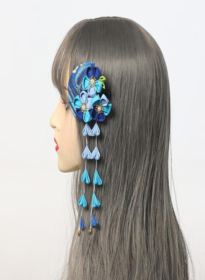 CAMDOM 2Pcs Womens Japanese Kimono Flower Hair Clips Tassel Hair Hairpins Traditional Kanzashi Hair Accessories Set - Image 4