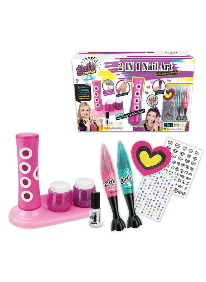 Ixora Nail Art Studio, Nail Salon Glitter Set, salon game at home and throw a mani Glitter Accents Nail Art Pens Paint & Sketch with Multiple Colours & Designs - Image 1