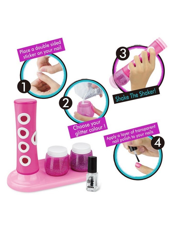 Ixora Nail Art Studio, Nail Salon Glitter Set, salon game at home and throw a mani Glitter Accents Nail Art Pens Paint & Sketch with Multiple Colours & Designs - Image 3