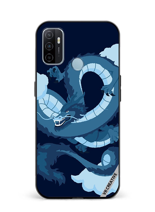 VR CREATIVE Protective Case Cover For Oppo A53 Chinese Blue Dragon Design Multicolour - Image 1