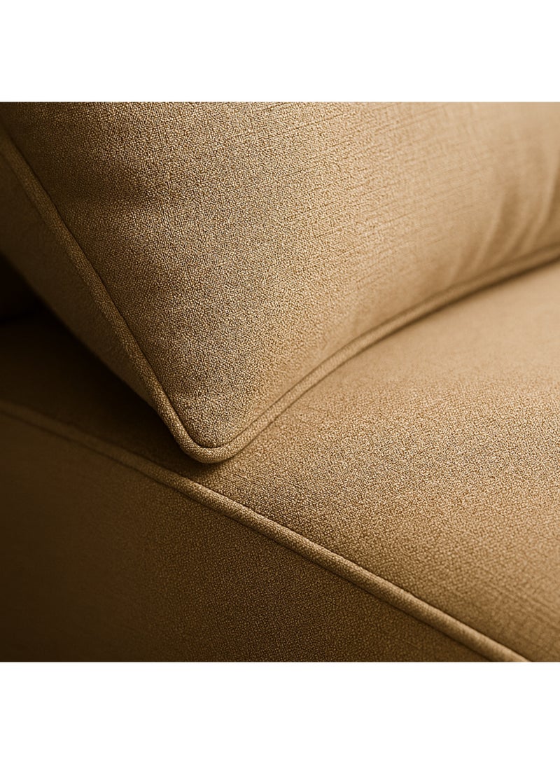 كستم ديكو أريكة KUSTOMDECO مقسمة بثلاثة مقاعد على شكل حرف L مع وسائد | أثاث مريح لغرفة المعيشة | أريكة للشرفة مع وسائد | تصميم عصري (لون بيج فاتح) - Image 2