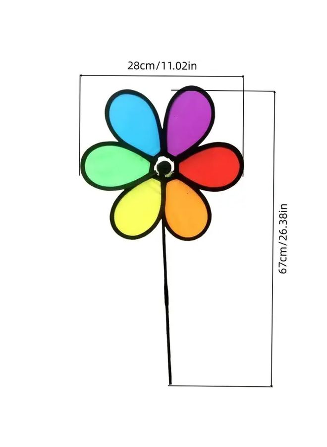 Colorful Fabric Handheld Windmill Toy Durable Outdoor Garden Decor With 6 Vibrant Colors - Image 3
