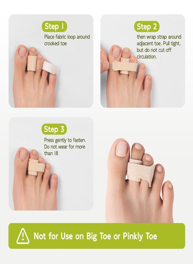 Bukihome Hammertoe Corrector - 10 Pack Toe Straighteners - Broken Toe Wraps - Realign Bent, Curled, Crooked, Claw, Hammer Toes - Toe Corrector Splints for Men and Women (Large, Beige) - Image 4