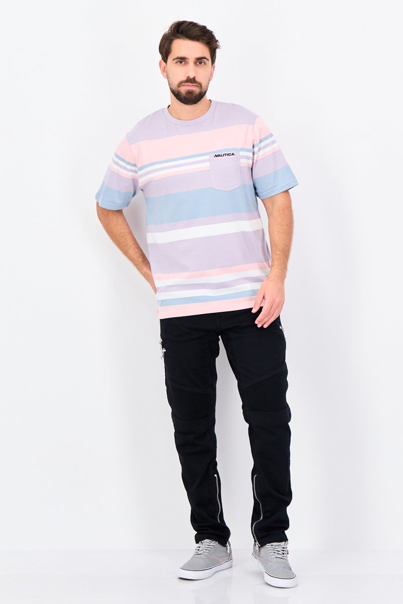 NAUTICA Men Crew Neck Short Sleeve Stripe T-Shirt, Multicolor - Image 3