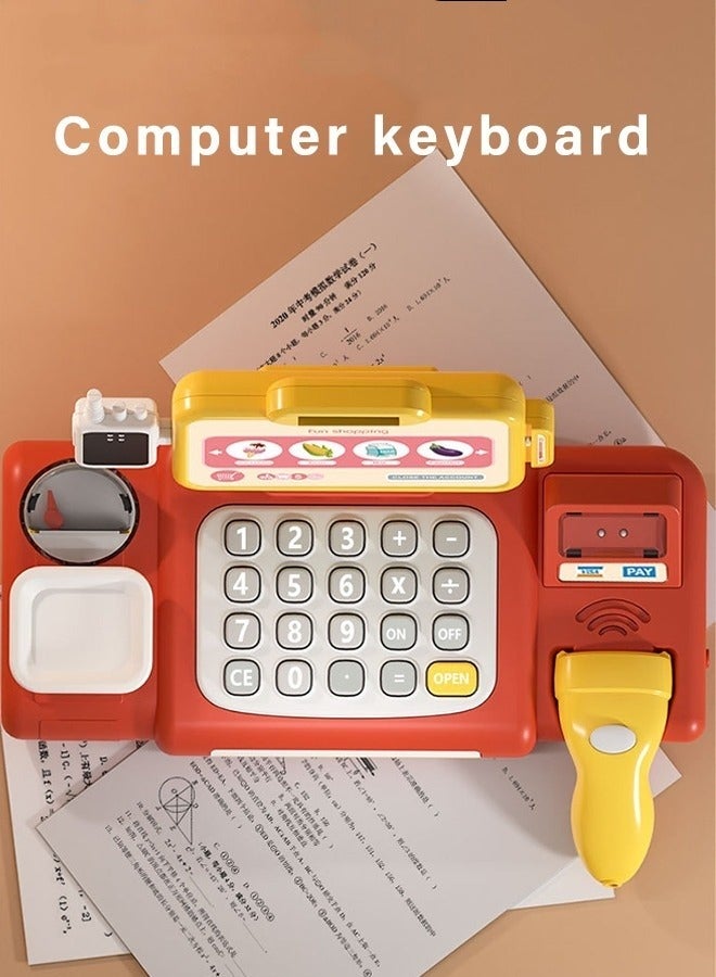 MIXDE 2-in-1 Children's Cash Register with Scanner, Play Money, Shopping Accessories , Role Play Supermarket Cash Register Shopping Shop Gift for Boys Girls - Image 4