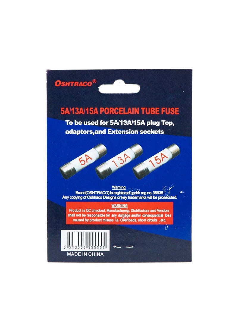 Oshtraco 5A/13A/15Amp Assorted Fuse Pack - Image 3