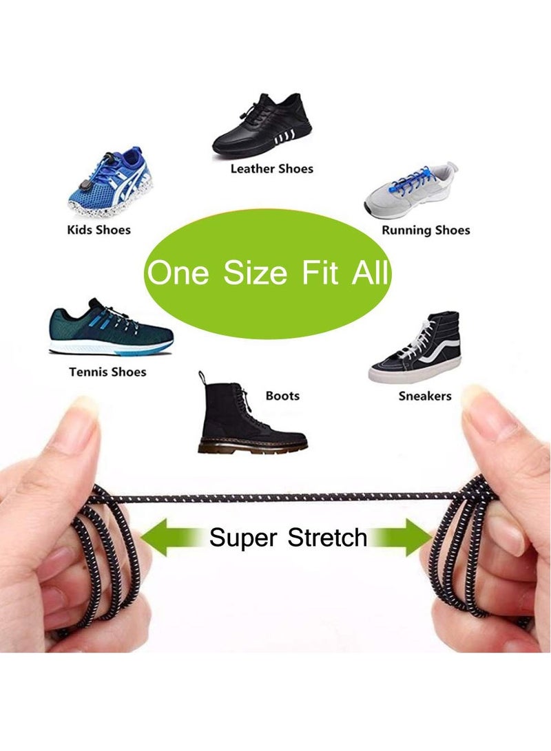 Shoe Laces, 3 Pairs No Tie Shoe Laces, Elastic Locks Tieless Shoelaces, One Size Fits Shoelaces All for Adults and Kids Sneakers - Image 2