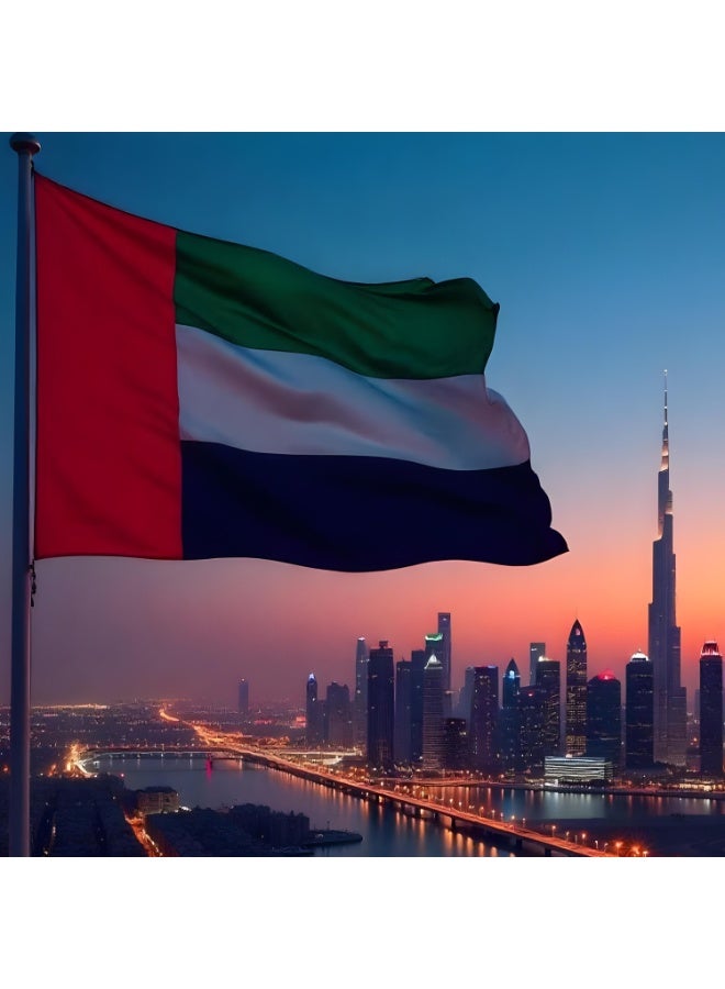 Souvenir Souq Large 2 x1.5 Meter UAE National Flag | Shiny Satin Fabric Flag | Vibrant Colors  | UAE National Day Decoration| good For Building ,Villa & Apartment Indoor & Outdoor Use - Image 4