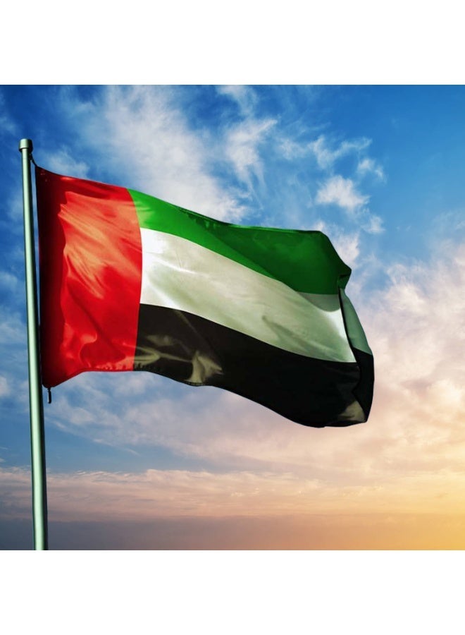 Souvenir Souq Large 2 x1.5 Meter UAE National Flag | Shiny Satin Fabric Flag | Vibrant Colors  | UAE National Day Decoration| good For Building ,Villa & Apartment Indoor & Outdoor Use - Image 2
