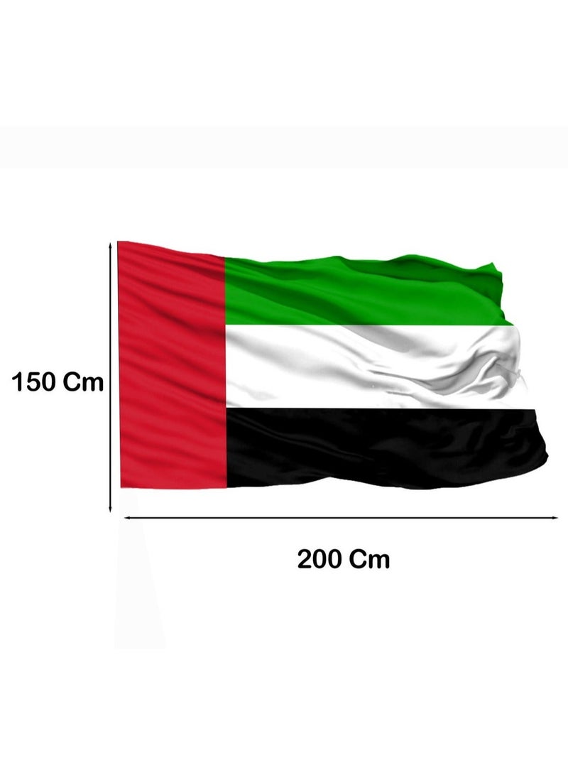 Souvenir Souq Large 2 x1.5 Meter UAE National Flag | Shiny Satin Fabric Flag | Vibrant Colors  | UAE National Day Decoration| good For Building ,Villa & Apartment Indoor & Outdoor Use - Image 3