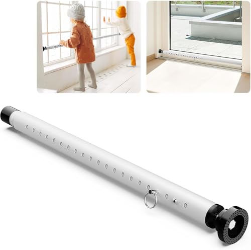 Abiglifty Sliding Door Security Bar, 17-50 Inch Adjustable Heavy Duty Sliding Glass Door Security bar with Rubber Tips for Windows, Home, Apartment & Travel (White) - Image 1