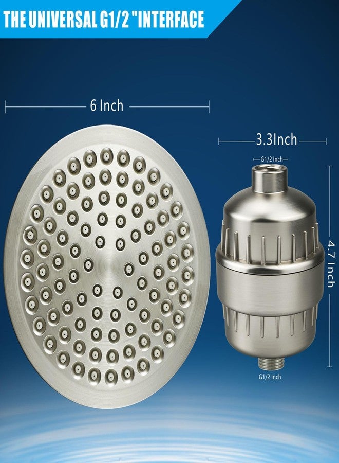 Nuodan Filtered Shower Head, High Pressure Rain Shower Head Filter Set for Hard Water Removes Chlorine and Harmful Substances (Brushed Nickel) - Image 4