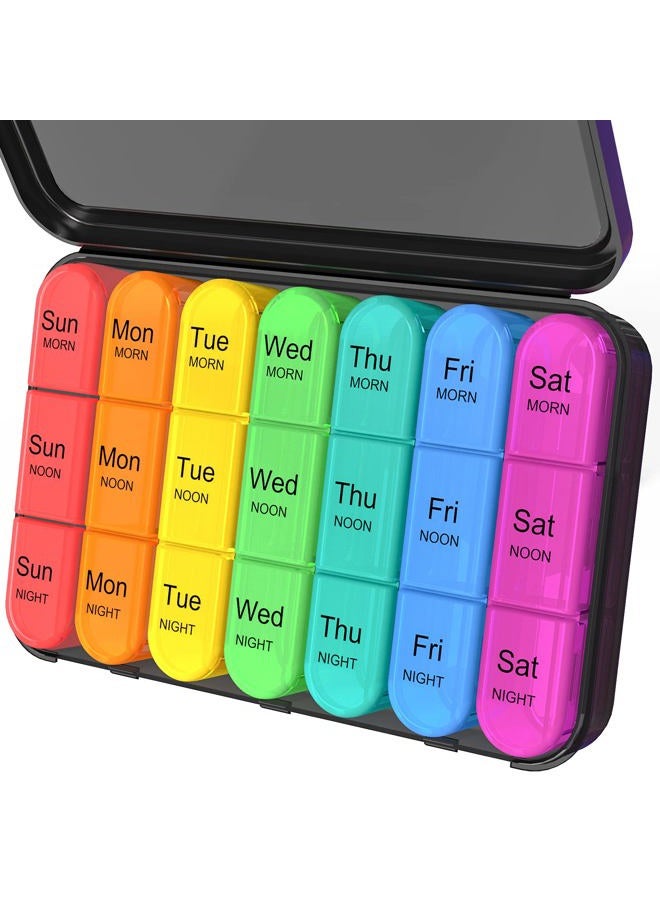 Daviky Pill Organizer 3 Times a Day, Daily Pill Box 7 Day, Weekly Cases Medicine Organizers to Hold Vitamins and Medication - Image 1