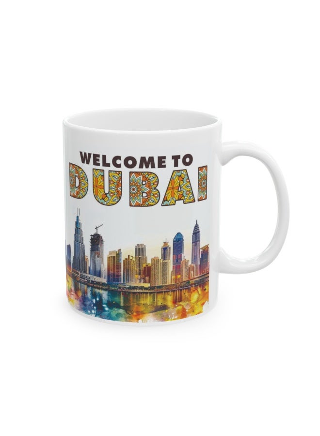 Habibi Welcome To Dubai 11oz Ceramic Coffee Mug, Dubai Mug, Dubai Love, Best Gifts for Beloved ones, Gifts for home, offices - Image 1