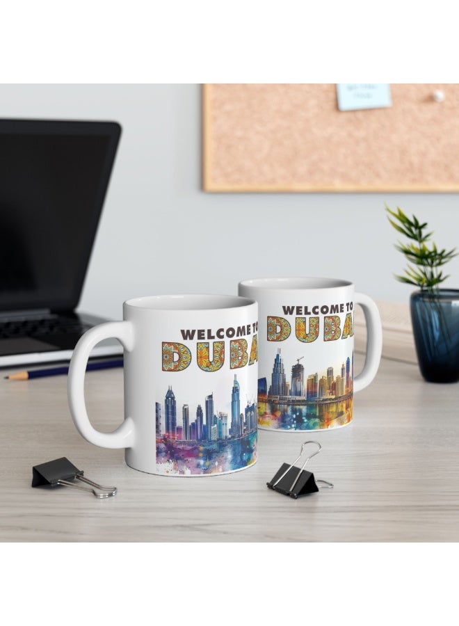 Habibi Welcome To Dubai 11oz Ceramic Coffee Mug, Dubai Mug, Dubai Love, Best Gifts for Beloved ones, Gifts for home, offices - Image 5
