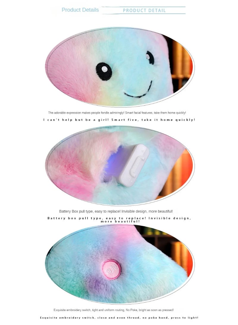 AROAQ Cute Led Light Star Plush Pillow Stuffed Soft Star Luminous Throw Pillow Cushion With Colorful Light Gift White - Image 2