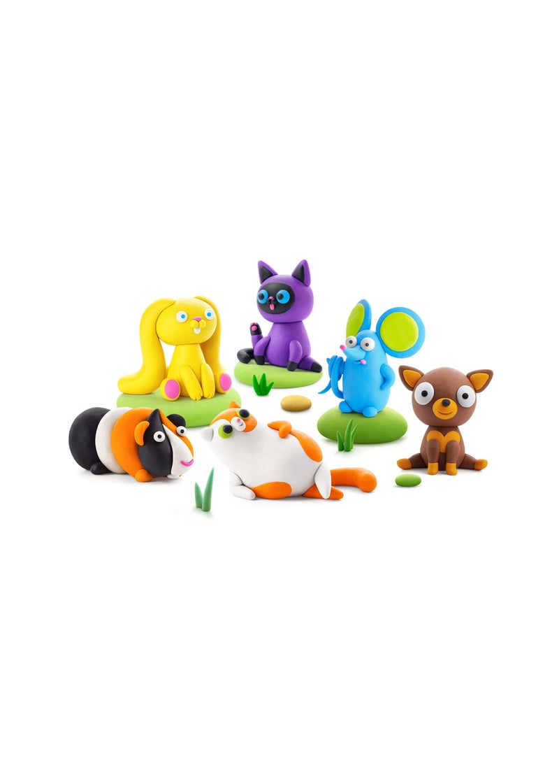 HEY CLAY Fluffy Pets SIAMESE CAT Colourful modelling air-dry clay, 3 cans with fun interactive app for kids 3 years + - Image 5