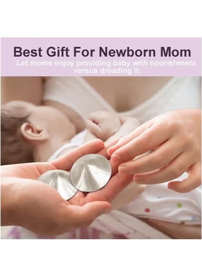 925 Silver Nursing Cups Original Perforated Breathable Design, 920 Silver Nipple Cover for Breastfeeding Essential, Silver Nipple Shield for Nursing Newborn, Metal Nipple Shields, Regular Size - Image 3