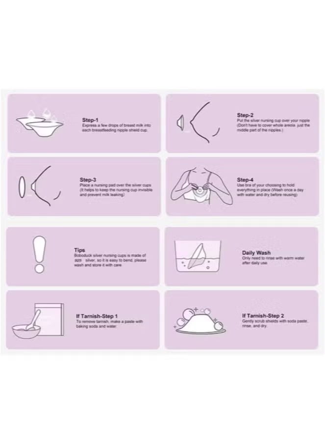 925 Silver Nursing Cups Original Perforated Breathable Design, 920 Silver Nipple Cover for Breastfeeding Essential, Silver Nipple Shield for Nursing Newborn, Metal Nipple Shields, Regular Size - Image 5