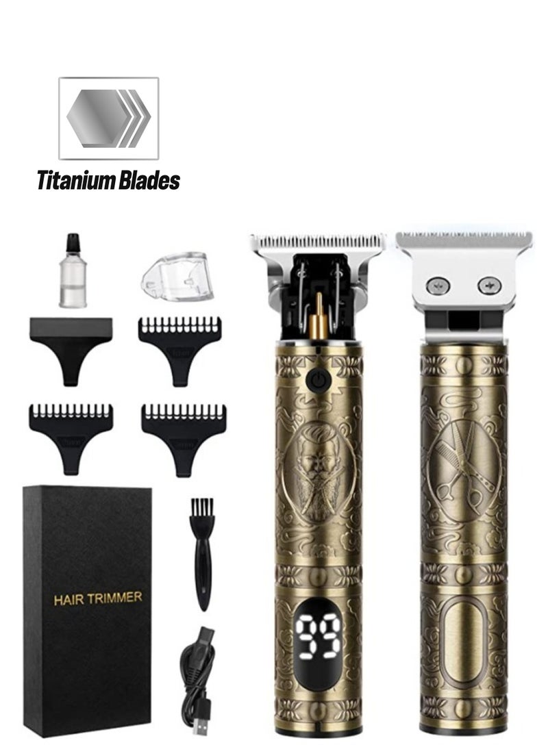 ELTRAZONE Hair Trimmer for Men, Electric Beard trimmer, Zero Gapped Cordless Trimmer, Rechargeable T-Blade Trimmer - Image 1
