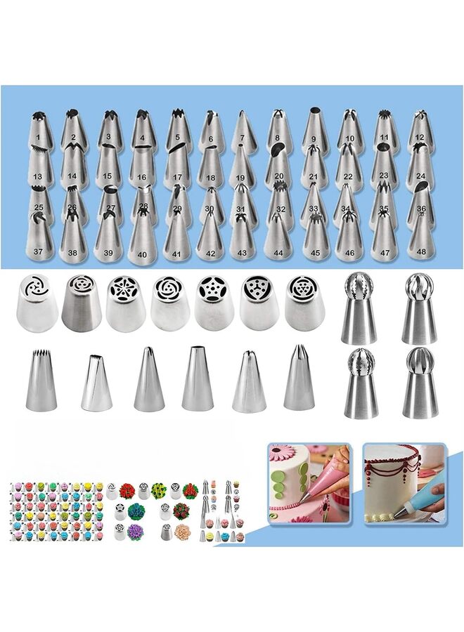 368PCS-Cake Decorating Tools Supplies Kit Piping Bags and Tips Set For Baking with 65 Piping Tips, Cake Decorating Kit with Multi-Purpose 3-Layer Toolbox - Image 2