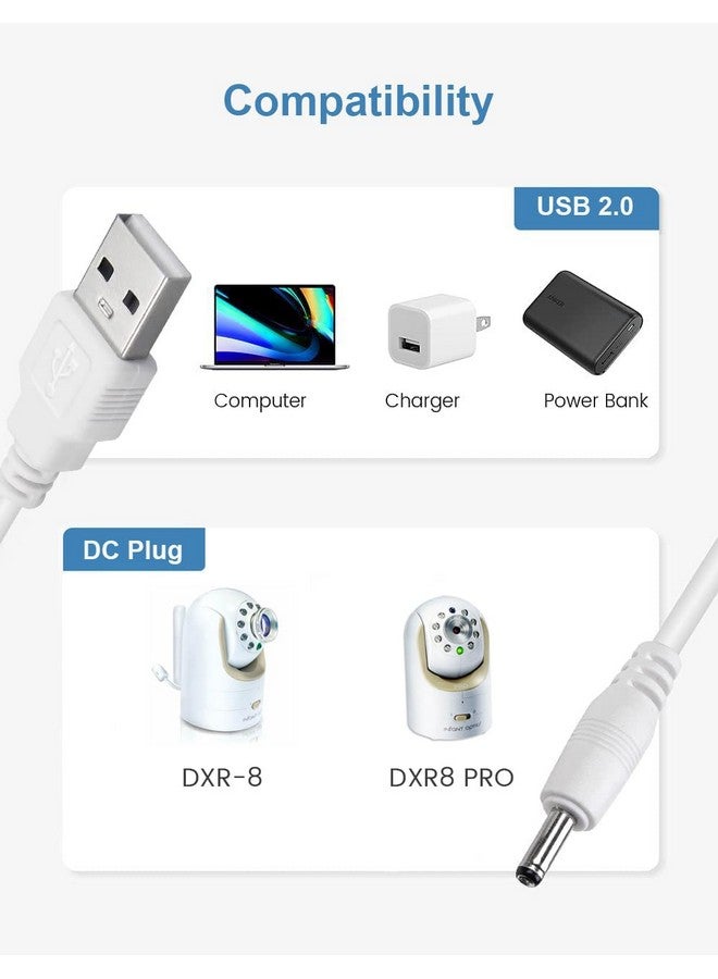 Smays Charger Cord for Infant Optics DXR-8 / DXR8 PRO Camera Unit, Round-Pin Power Cable - Image 2