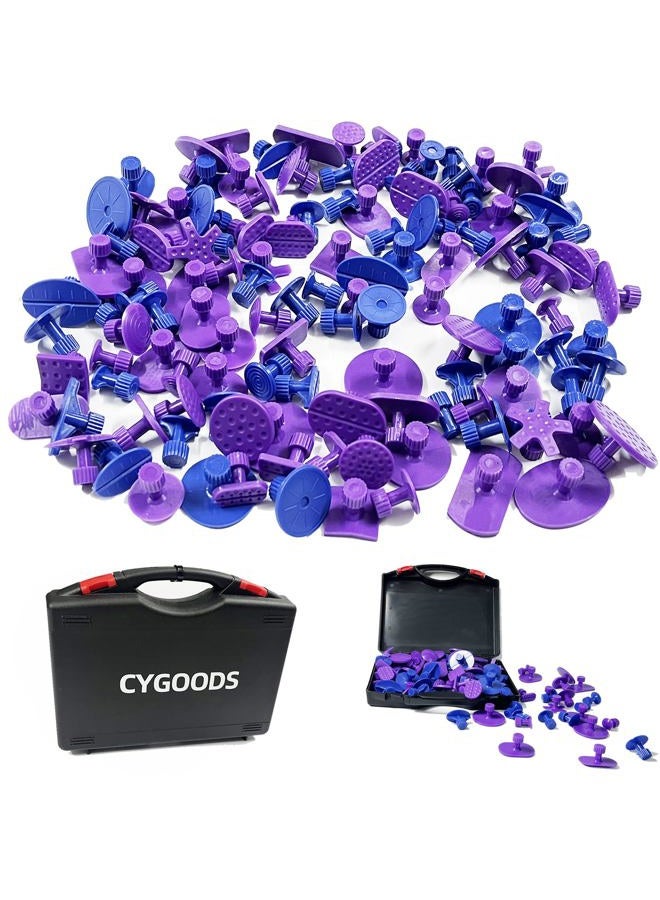 CYGOODS 126pcs Glue Tabs,Dent Puller Tabs,Car Body Dent Removal Pulling Tabs,Paintless Dent Repair Tool,for Automobile Dent Repair Hail Damage Removal Tools with Toolbox - Image 1