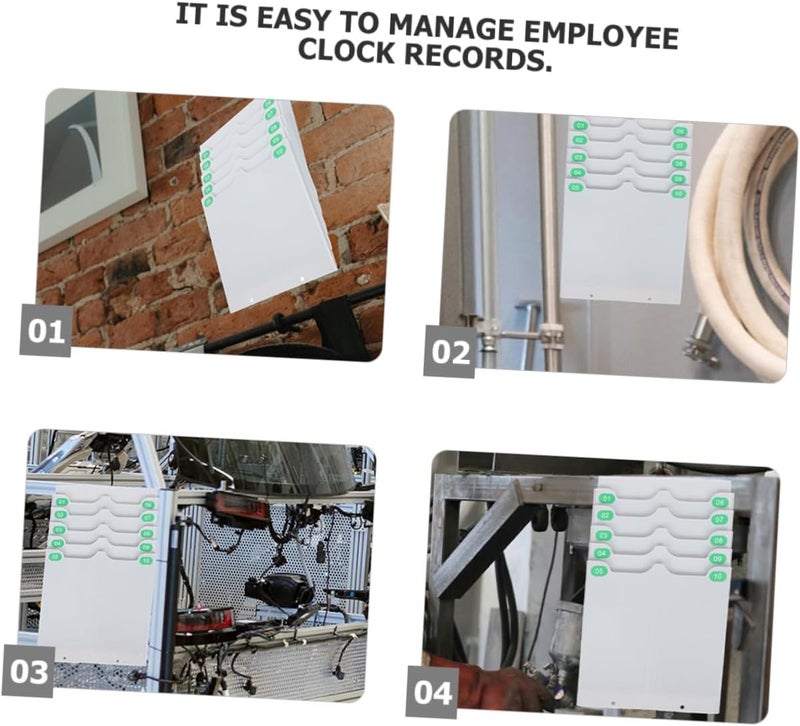 Wall-Mounted Attendance Rack Slots Flexible Cards Storage Holder for Easy Access No Drilling Required for Office Organization and Management - Image 3