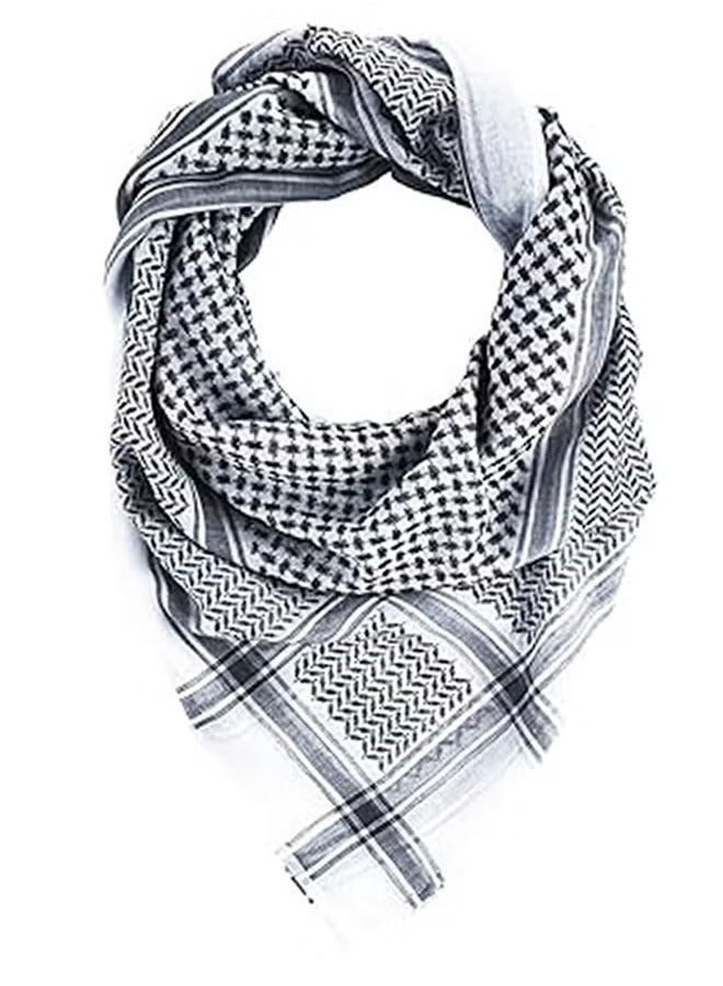 Head Wrap Scarf Arabic Turban Tactical Desert Neck Headwear Wrap for Men Women, Arab Scarf in Black Check 140X140cm - Image 3