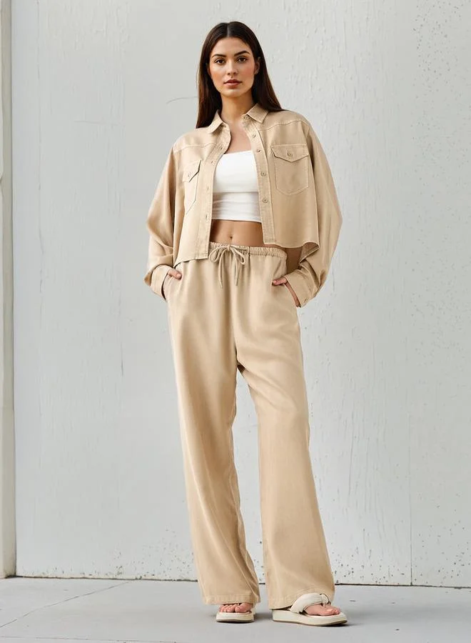 Lee Cooper Lee Cooper Tencel High Rise Pants with Pockets