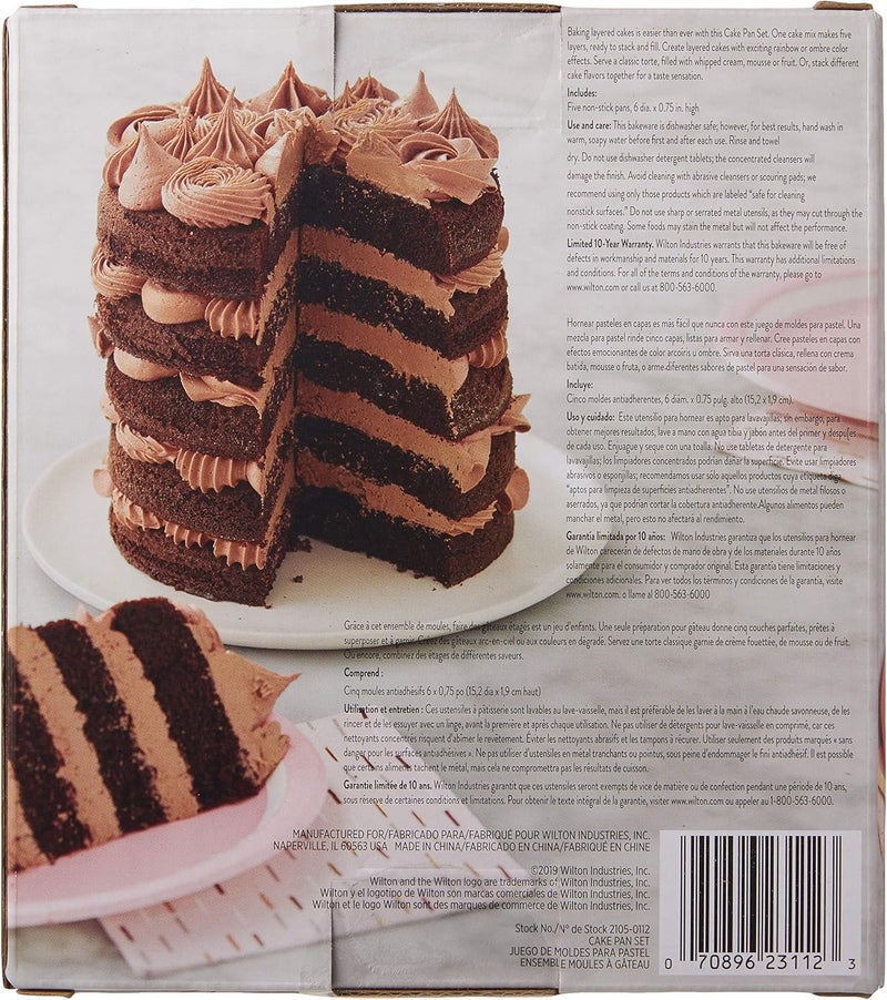 Wilton Easy Layers 5Piece Layer Cake Pan Set 6Inch Steel - Image 4