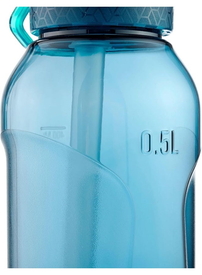 كيتشوا قارورة ماء للأطفال سعة 0.5 لتر مزودة بغطاء فوري، وماصة، وماصة للمشي لمسافات طويلة - Image 4
