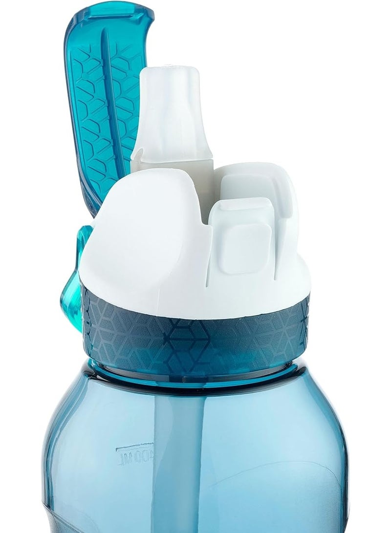 كيتشوا قارورة ماء للأطفال سعة 0.5 لتر مزودة بغطاء فوري، وماصة، وماصة للمشي لمسافات طويلة - Image 3