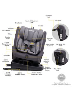 Jovikids Angela Safety Baby Car Seat with Isofix and Top Tether, 360 Degree Swivel Child Seat, Rotating Carseat for Group 0/1/2/3, 0-12 Years Old, ECE R44/04, Black  - Image 4