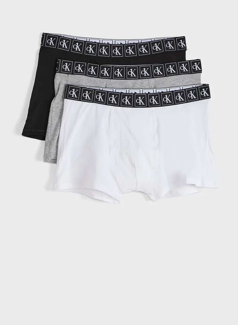 Calvin Klein Jeans Kids 3 Pack Logo Trunks