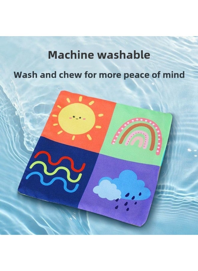 Baby's Puzzle Ring Paper Toy 0-3 Years Old Finger Internet Popular Tear Not To Rip Baby Early Education Children's Cloth Book Tissue Box-Color:Bus (paper Box 1 + 12 Velvet Cloth + 6 Sound Paper)  - Image 4